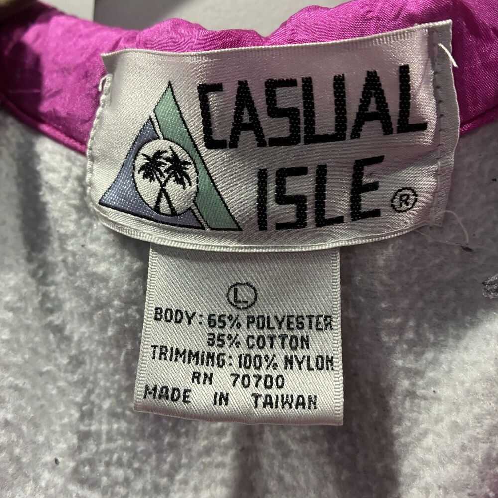 Vintage Casual Isle 90s Colorblock Pullover Jacket Flawed Size L - Picture 5 of 9